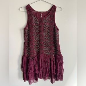 Free People Showroom Geo Drop Waist Beaded Boho Dress